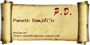 Paneth Damján névjegykártya